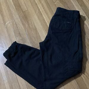 Luxe Sanctuary Ladies Size 24-24 Solid Black Cargo Pants,Cotton Blend,MINT